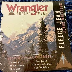 Wrangler Rugged Wear Fleece Lined Relaxed Fit Jeans NEW 38x34